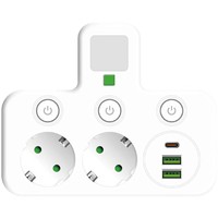 Multiprise intelligente à charge rapide USB + Type-C, norme européenne UE, design élégant