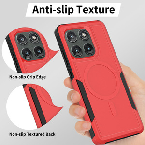 Étui de téléphone portable magnétique deux-en-un pour Moto Edge 60 Pro 5G, coque rigide mate en TPU et PC de couleur unie - Product Image 5