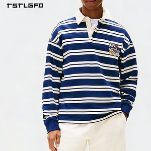 Jersey de Rugby de Punto Sólido de Algodón Peinado de 320GSM Premium para Bordado, Transpirable, Casual, de Manga Larga, Personalización de Alta Gama - Product Image 2