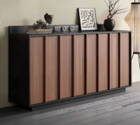 Buffet mobile de style médiéval, armoire à thé murale, meuble bas, armoire de rangement minimaliste en panneaux de particules, commode rétro