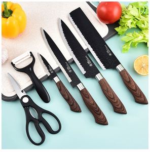 Hot Selling Export Stainless Steel Hammer Pattern Forging 6-Piece <b>Set</b> <b>Spray</b> Painting Cutting Tool <b>Set</b> Kitchen <b>Set</b> - Product Image 4