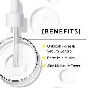 Traitement pour le visage pour éliminer les points noirs, contrôler le sébum, raffermir, réduire la sécheresse, resserrer les pores, pour les peaux végétaliennes et biologiques, 30 ml, traitement minimiseur de pores - Product Image 4