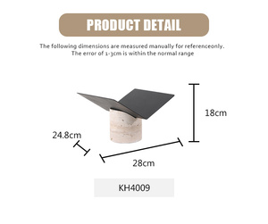 Kimdecor haut de gamme moderne créatif luxe marbre fer noir porte-revues serre-livres pour intérieur <span class=keywords><strong>bureau</strong></span> et salon décor - Product Image 6