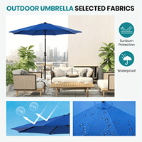 Parasol de jardin, parasol de terrasse, parasol de marché, grand parasol d'extérieur avec système d'inclinaison à bouton-poussoir et manivelle
