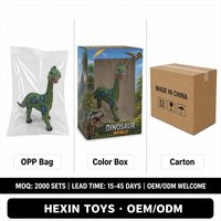 Jouet dinosaure Apatosaurus en PVC écologique vert-bleu 22x9x21,5 cm, accessoire pédagogique pour enfants, décoration de bureau