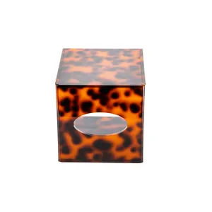 Copertura quadrata acrilica della scatola del tessuto di tartaruga di personalizzazione su ordinazione all'ingrosso della fabbrica acrilica