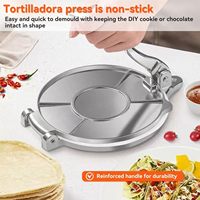 Presse à tortillas manuelle en aluminium antiadhésive, facile à utiliser