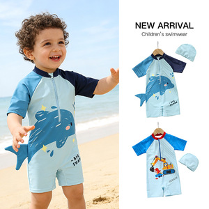 Nouveau <span class=keywords><strong>Maillot</strong></span> <span class=keywords><strong>de</strong></span> <span class=keywords><strong>Bain</strong></span> Garçon 2026 Style Coréen Une Pièce <span class=keywords><strong>Boxer</strong></span> Imprimé Dessin Animé Manches Courtes Séchage Rapide - Product Image 2