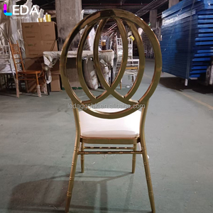 เก้าอี้เหล็กพับได้ลายฉลุสีทอง LEDA Luxury Party Events Supplies สำหรับงานแต่งงานและโรงแรม - Product Image 3