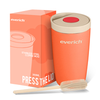 Tasse thermos à café réutilisable étanche de 12oz tasse à café thermique de voyage isolée en acier inoxydable avec couvercle boîte de couleur
