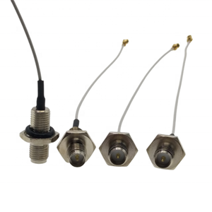 Câble d'antenne de communication gris RP SMA femelle nickelé, droit, pour montage sur panneau, vers U.FL (UFL) avec 113 1.13 - Product Image 1