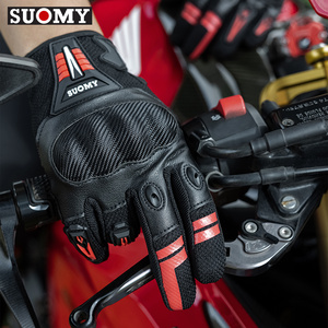 Gants de moto SUOMY pour l'été, compatibles avec les écrans tactiles, résistants à l'usure, gants de <span class=keywords><strong>motocross</strong></span>, protection en PVC, anti-chute, respirants, gants de moto - Product Image 6