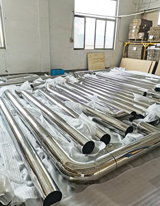 Semi-truck 8 inch roestvrijstalen of verchroomde 30 graden uitlaatpijpset met T-stuk - Product Image 4