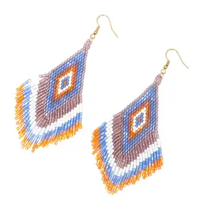 costume jewellery earring bead/tassel fashion jewellery miyuki beads braided tribal design fashion earings