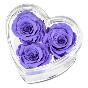 Caja de exhibición de flores de Rosa acrílicas, transparente, personalizada, en forma de corazón, de alta calidad, para regalo - Product Image 3