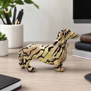 Estatua de Perro Dachshund con Rayas de Tigre, Impresión por Transferencia de Agua, Escultura de Resina, Arte Pop, Adorno para Mascotas, Decoración para Sala de Estar, Escritorio, Hogar - Product Image 2