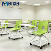 Chaises de formation pour salle de réunion, chaises ergonomiques pivotantes à roulettes pour étudiants avec rotation à 360°, tables et chaises mobiles pour salle de formation