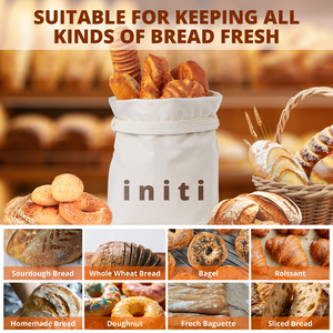 Sacs à pain au levain réutilisables <span class=keywords><strong>en</strong></span> coton naturel pour pain fait maison, sacs de rangement portables <span class=keywords><strong>en</strong></span> toile de <span class=keywords><strong>lin</strong></span> biologique pour aliments et pain - Product Image 3