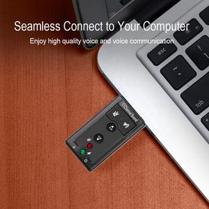 Carte son externe USB 7.1 canaux virtuelle 3D personnalisable, adaptateur audio USB 2.0 vers prise <span class=keywords><strong>jack</strong></span> 3,5 mm pour casque, noir - Product Image 4