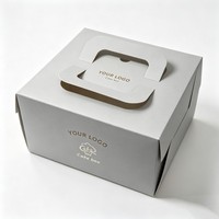Boîte à gâteau personnalisée imprimée en couleur avec fenêtre, logo et poignée, emballage en papier pour desserts à emporter