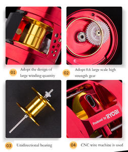 OEM al por mayor 10 + 1BB luz Jigging carrete de pesca Max <span class=keywords><strong>Drag</strong></span> 15kg cuerpo de aluminio 6,8: 1 Japón Ryobi carretes de pesca para agua salada - Product Image 4