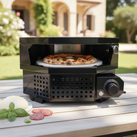 Horno de Pizza a Gas con Rotación Automática de 360°, 12 Pulgadas, Portátil, para Exteriores, con Quemador de Gas Natural/GLP, Horno para Hornear Pizza con Piedra Refractaria