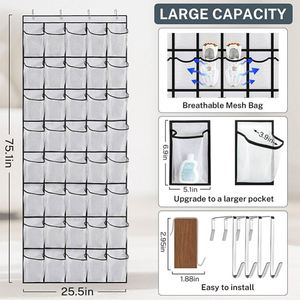 Modern Transparent Pattern Over-the-Door Fabric Eco-Friendly Foldable <b>Shoe</b> Organizer Dustproof Cover Direct Room Storage Set - Product Image 2