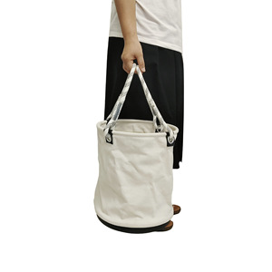 Sac à outils cylindrique en toile à fond rigide, seau de rangement pour électricien et travailleur en hauteur, sac suspendu pour électricien - Product Image 1