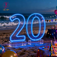 Livraison Directe 2026 – Enseignes Néon Personnalisées Chiffres Populaires Publicité LED 21 40 Enseigne Néon avec Support pour Décoration de Mariage