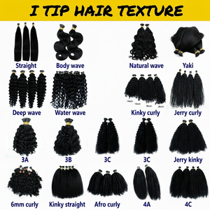 Extensions de cheveux 100% humains Remy, ondulés naturels, bouclés crépus birmans, à fusion à froid, <span class=keywords><strong>micro</strong></span>-anneaux, kératine pré-collée, pointe en I - Product Image 6