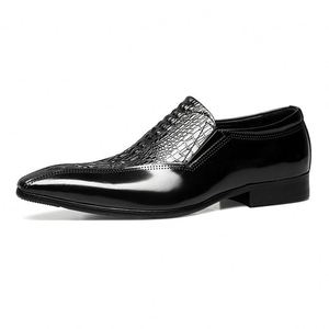 Chaussures en cuir pour hommes de style britannique - Chaussures pour hommes en cuir véritable et cuir verni à bout pointu, style coréen tendance, pour affaires et occasions décontractées - Product Image 5
