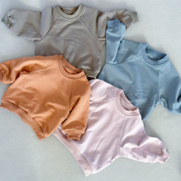 Sweat-shirt à raglan rétro personnalisé en coton biologique de couleur unie pour bébé