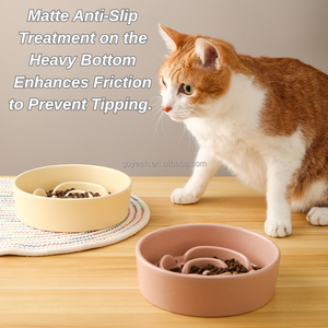 Ciotola in Ceramica Multicolore per Alimentazione Lenta di Cani e Gatti, Resistente e Anti-Soffocamento - Product Image 3