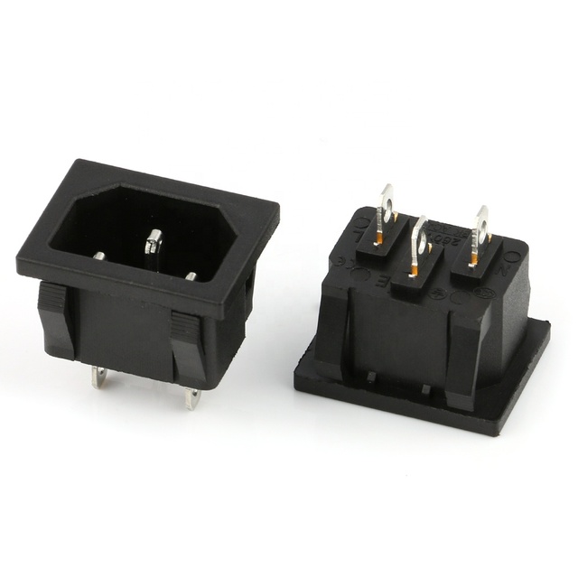 AC Inlet Module Plug Male Power Socket 10A 250V Non Grounding Iec Ac Socket