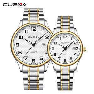 <span class=keywords><strong>Reloj</strong></span> Cuena 6110 con Movimiento de Cuarzo para Parejas, Correa de Acero Inoxidable, Deportivo, de Negocios, con Fecha Automática y <span class=keywords><strong>Manecillas</strong></span> Luminosas - Product Image 3