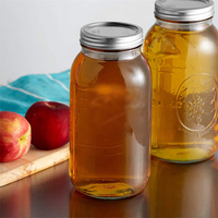 DD2128 Jam Honey Jelly Wedding Favors Canning Jar with Airtight Lids and Bands for Preserving Large 64 oz Wide Mouth Mason Ja
