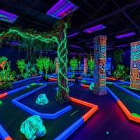 Simulateur de mini-golf à lumière noire LED, marque Sqarcade, pour parcs d'attractions intérieurs et locations d'événements