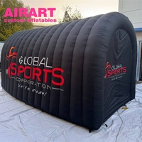 Tunnel gonflable de décorations d'allumettes de football, tunnel gonflable noir de sports pour des terrains extérieurs