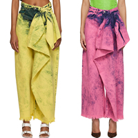 Pantalons pour femmes, dernière tendance, rose, respirant, tendance de la mode, coupe droite, jean à jambes larges