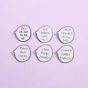 Broches de Esmalte con Frases Divertidas y Positivas Personalizadas, Insignias de Solapa con la Frase 'It's Ok Not Be Ok', Joyería Divertida, Regalo para Amigos, Tema con Logotipo UV - Product Image 1