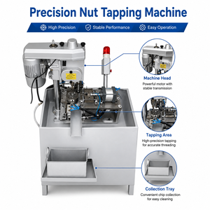 Custom Nut Tapping Machine for <b>Lock</b> Nut and Fastener <b>Threading</b> with PLC Touch Screen One Stop Solution - Product Image 1