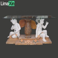 Table en pierre naturelle Art Design Table d'occasion de jardin Table sculptée en marbre