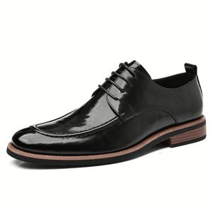Chaussures de ville pour hommes, style européen, grande taille, respirantes, antidérapantes, à bout structuré, pour costumes de printemps/automne et mariages - Product Image 5