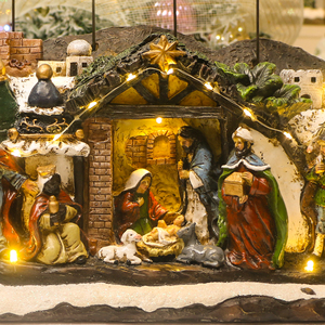 LED đa trong Chúa giáng sinh thiết lập tùy chỉnh thiên thần nhựa figurine Crib kỳ nghỉ giáng sinh và Tôn Giáo Máy tính để bàn trang trí - Product Image 2