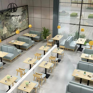 Meubles de restaurant et de café de restauration rapide minimalistes en bois et cuir vert <span class=keywords><strong>Pizza</strong></span> Hut, canapé, banquette, table et chaise - Product Image 4