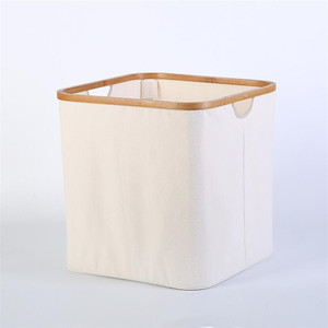 Wholesale Collapsible <strong>Small</strong> Bamboo Rim Laundry <strong>Hamper</strong> for Storage, Clothes Towels Blankets Toys Organizer - Product Image 4