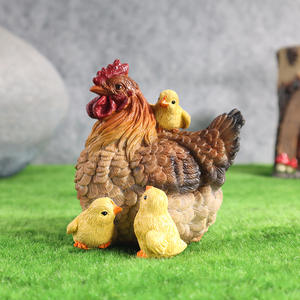 Figura de Gallo y Gallina de Estilo Rústico <span class=keywords><strong>Americano</strong></span>, Hecha a Mano y Pintada a Mano, Adorno de Resina para Jardín, Decoración del Hogar - Product Image 3