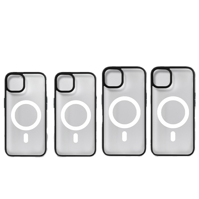 Custom Logo 2-in-1 Matte TPU PC Phone Case for iPhone 12 & 13 Pro 100% Built-in Magnets Wireless Charging Magnetic Back Cover