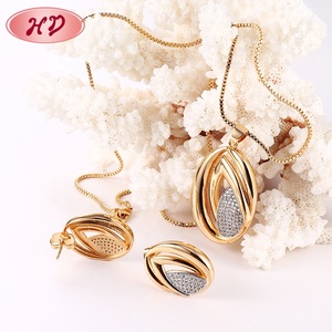Hengdian Earring and Necklace Jewelry <b>Set</b> <b>Cheap</b> Price Fashion Fine Jewelry <b>Sets</b> 18k Gold Plated Jewelry Wedding <b>Sets</b> for Women - Product Image 6