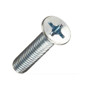 Vis à métaux à tête plate Phillips galvanisées en acier au carbone M3 M4 M6 pour machines - Product Image 1